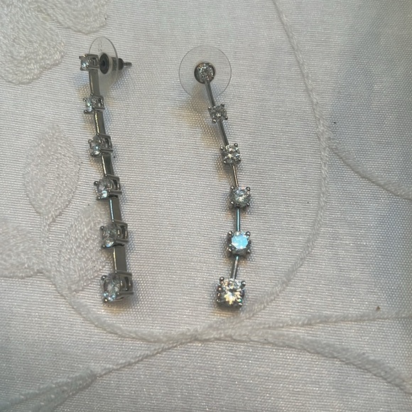 2” Faux Dangle Drop Pierced Earrings - Picture 3 of 4